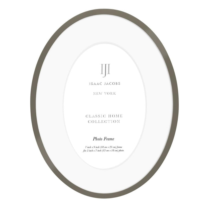 Isaac Jacobs Oval Metal Picture Frame, Classic Photo Frame Made For Tabletop &amp; Hanging Display, Photo Gallery and Wall Art