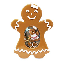 Isaac Jacobs Gingerbread Picture Frame - Fits 2x3 Photo, Vertical Resin Frame for Tabletop or Wall Display, Holiday Home Décor