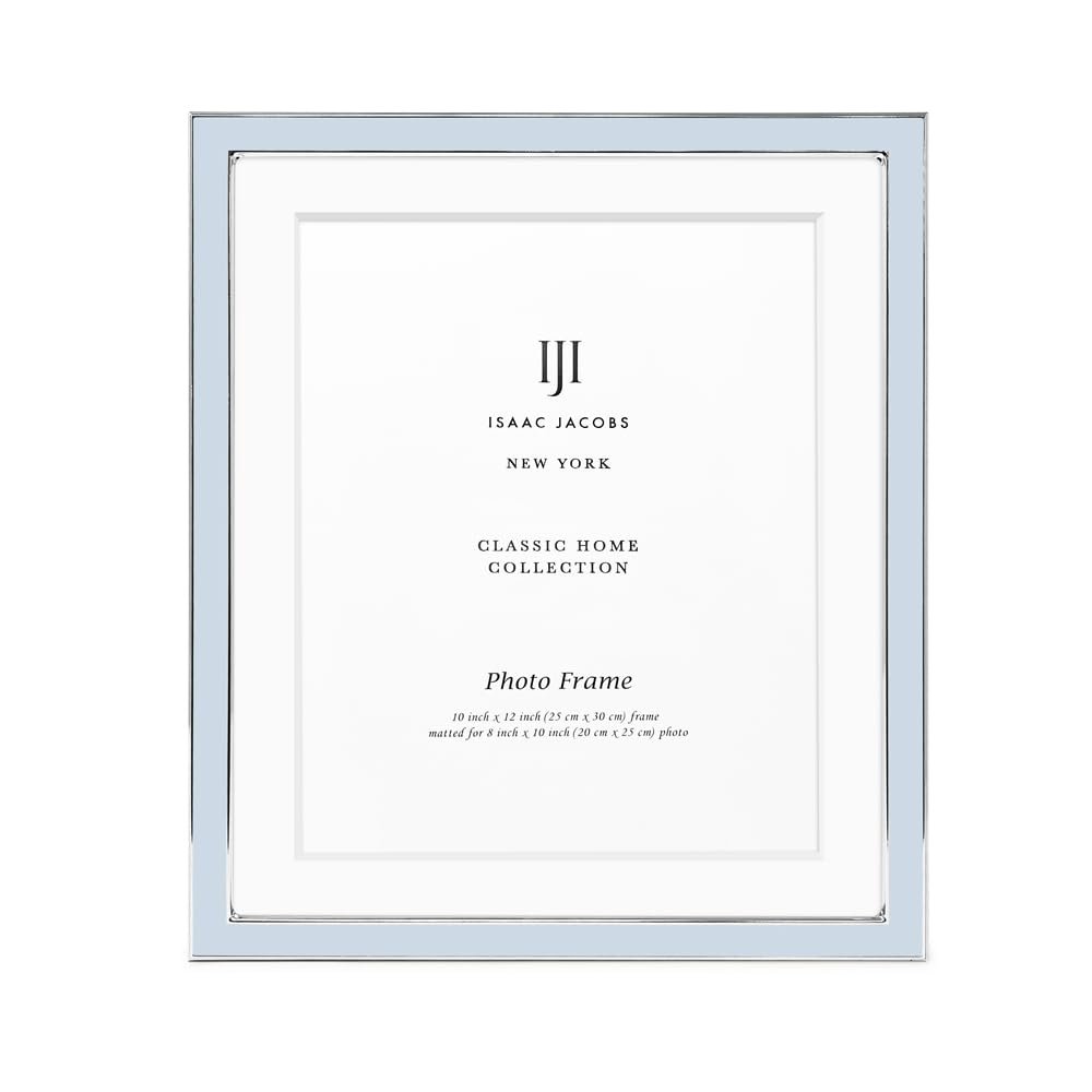 Isaac Jacobs Enamel Picture Frame with Metal Edge with Easel, Tabletop Display, Wall Décor, Photo Gallery