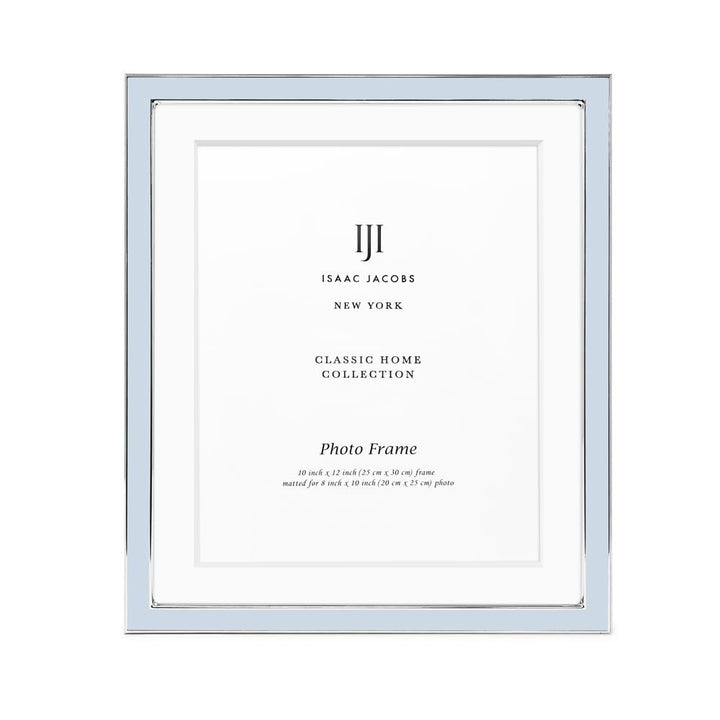 Isaac Jacobs Enamel Picture Frame with Metal Edge with Easel, Tabletop Display, Wall Décor, Photo Gallery