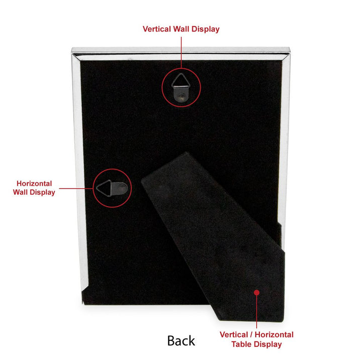 Isaac Jacobs Metal Glitter (Vertical &amp; Horizontal) Picture Frame, with Black Fabric Easel, Wall-Mountable, Made for Tabletop, Counterspace, Shelf and Desk