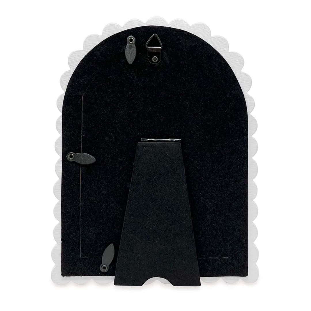 Isaac Jacobs 4x6 Glossy Taupe Double Bauble Arch Photo Frame with Black Fabric Easel, Tabletop, Wall-Mountable, Shelf and Desk, Decorative Art Design, Home Décor (4x6, Glossy Taupe)