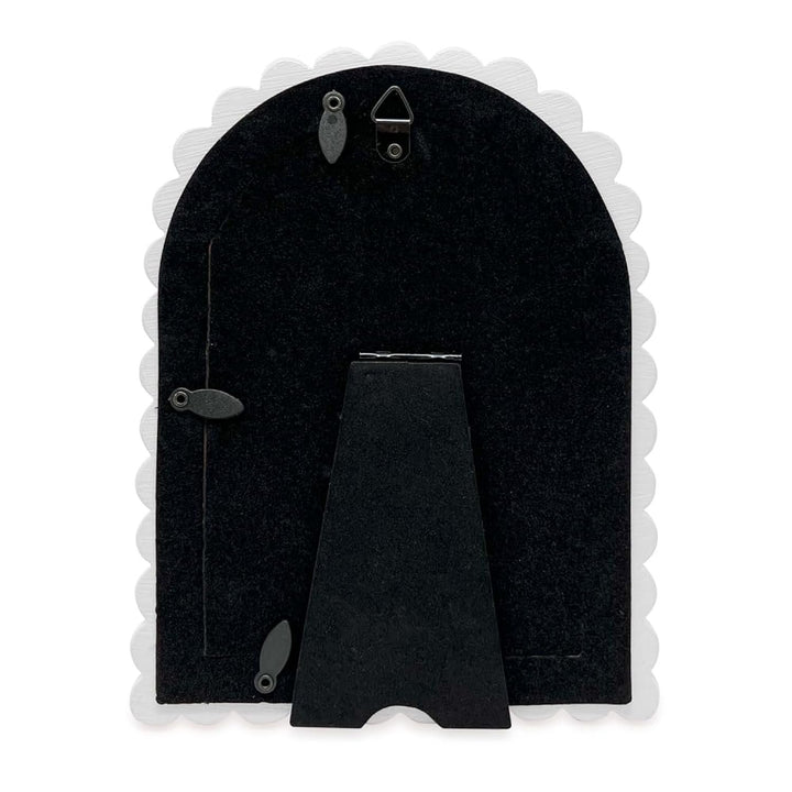 Isaac Jacobs 4x6 Glossy Taupe Double Bauble Arch Photo Frame with Black Fabric Easel, Tabletop, Wall-Mountable, Shelf and Desk, Decorative Art Design, Home Décor (4x6, Glossy Taupe)