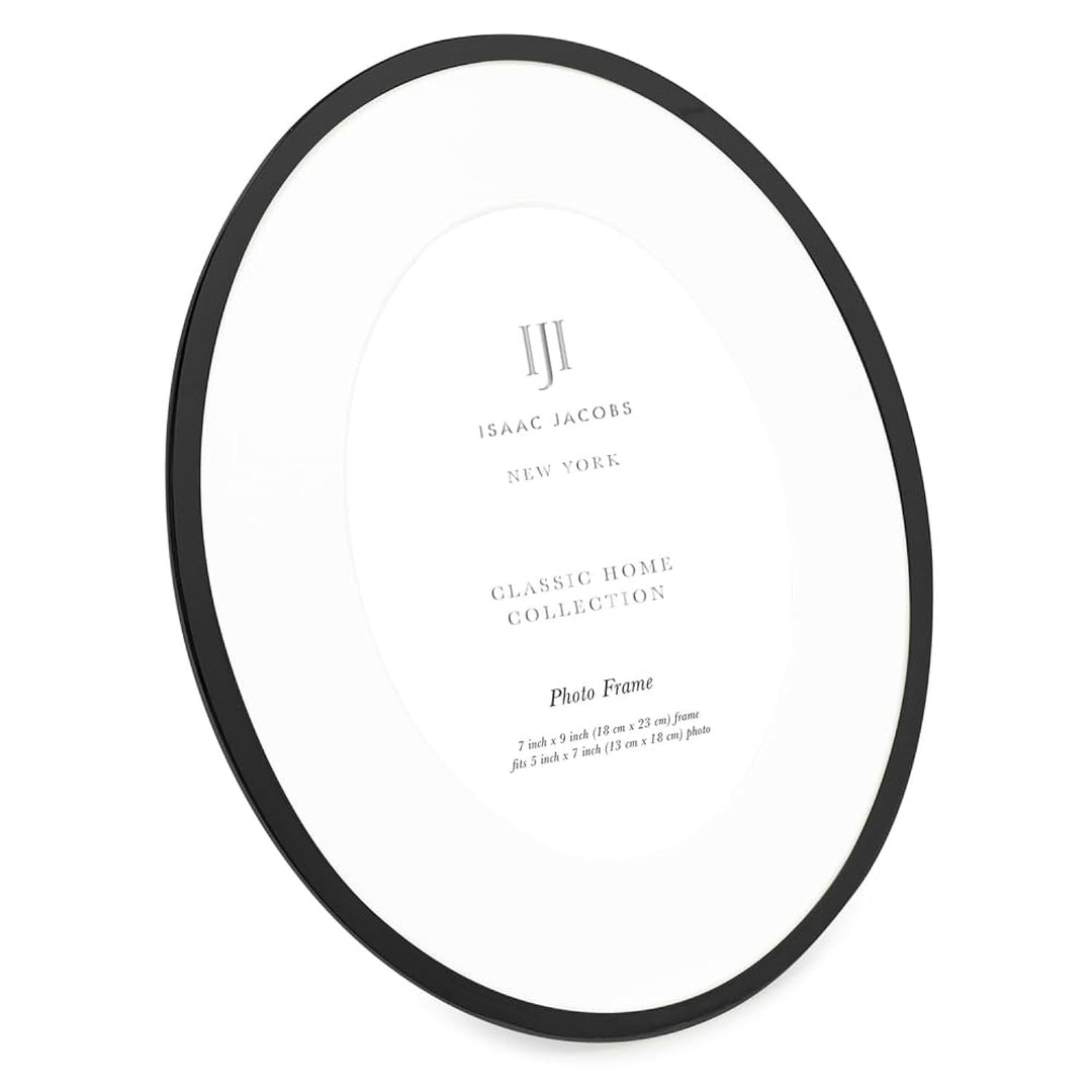 Isaac Jacobs Oval Metal Picture Frame, Classic Photo Frame Made For Tabletop &amp; Hanging Display, Photo Gallery and Wall Art