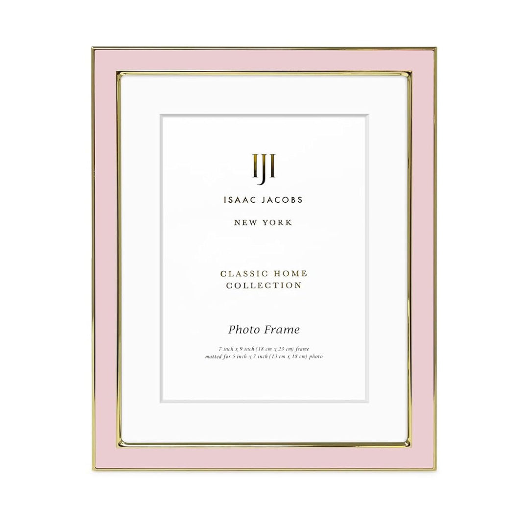 Isaac Jacobs Enamel Picture Frame with Metal Edge with Easel, Tabletop Display, Wall Décor, Photo Gallery