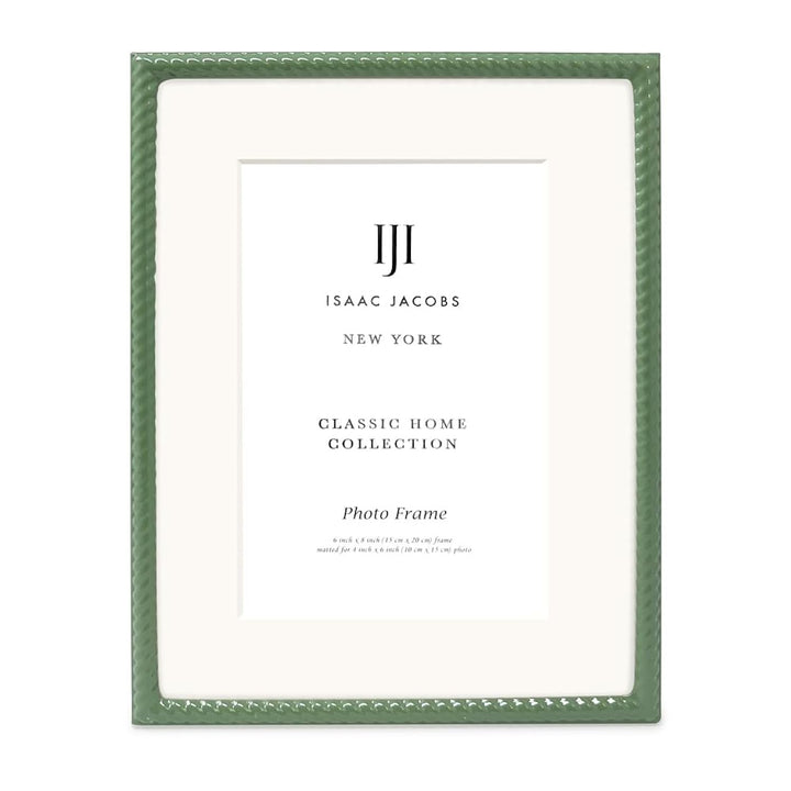 Isaac Jacobs Metal Rope Border Picture Frame, Horizontal &amp; Vertical for Tabletop and Wall Display, Home Decor, Metal Frame