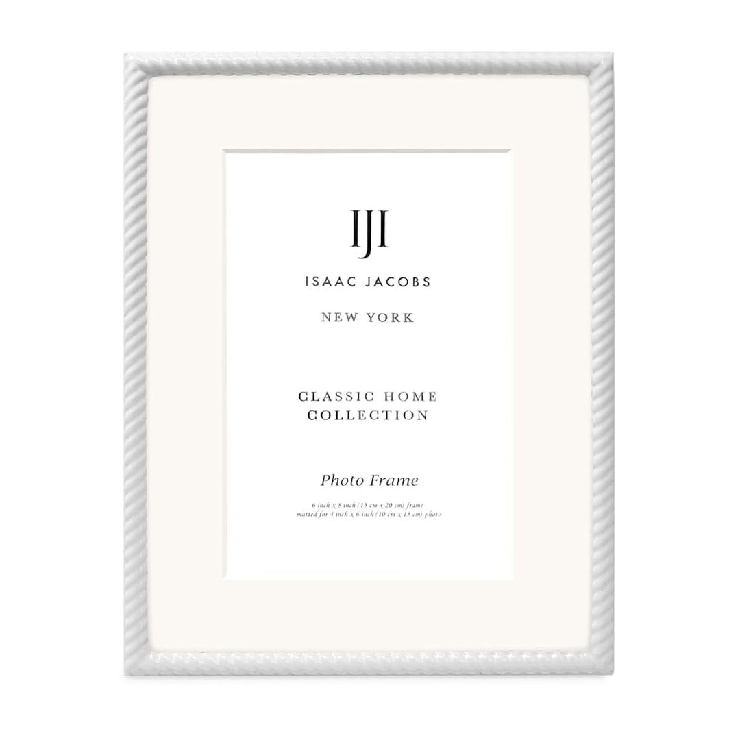 Isaac Jacobs Metal Rope Border Picture Frame, Horizontal &amp; Vertical for Tabletop and Wall Display, Home Decor, Metal Frame