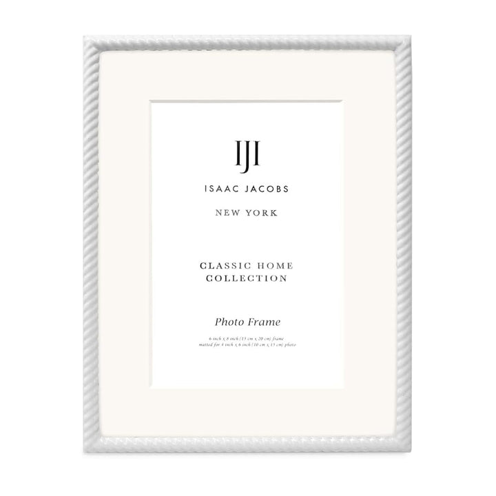Isaac Jacobs Metal Rope Border Picture Frame, Horizontal &amp; Vertical for Tabletop and Wall Display, Home Decor, Metal Frame