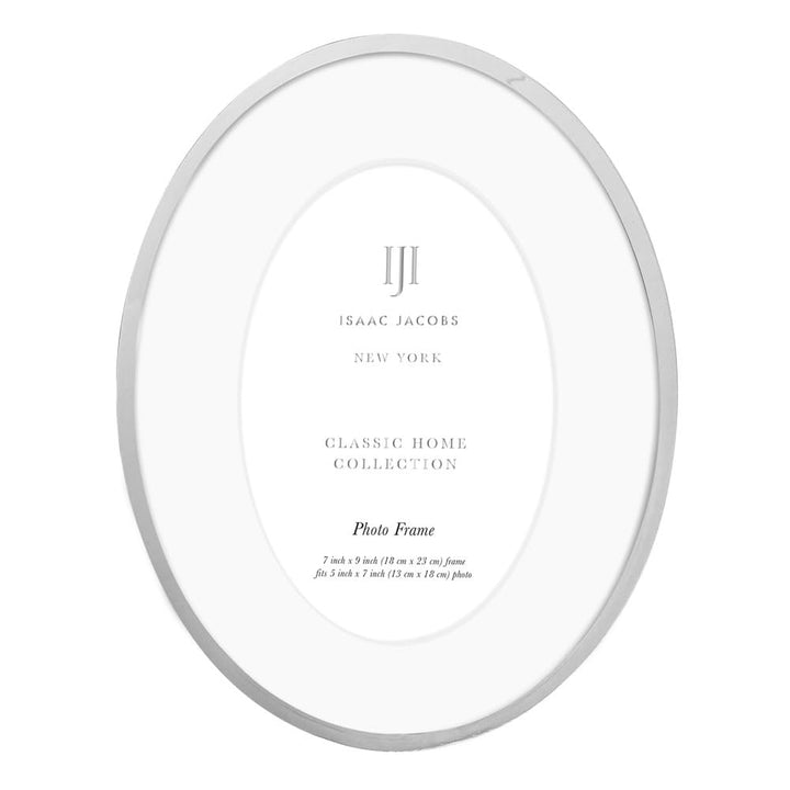 Isaac Jacobs Oval Metal Picture Frame, Classic Photo Frame Made For Tabletop &amp; Hanging Display, Photo Gallery and Wall Art