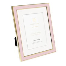 Isaac Jacobs Enamel Picture Frame with Metal Edge with Easel, Tabletop Display, Wall Décor, Photo Gallery