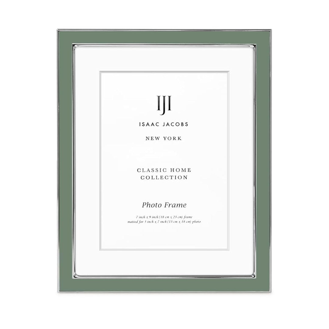 Isaac Jacobs Enamel Picture Frame with Metal Edge with Easel, Tabletop Display, Wall Décor, Photo Gallery