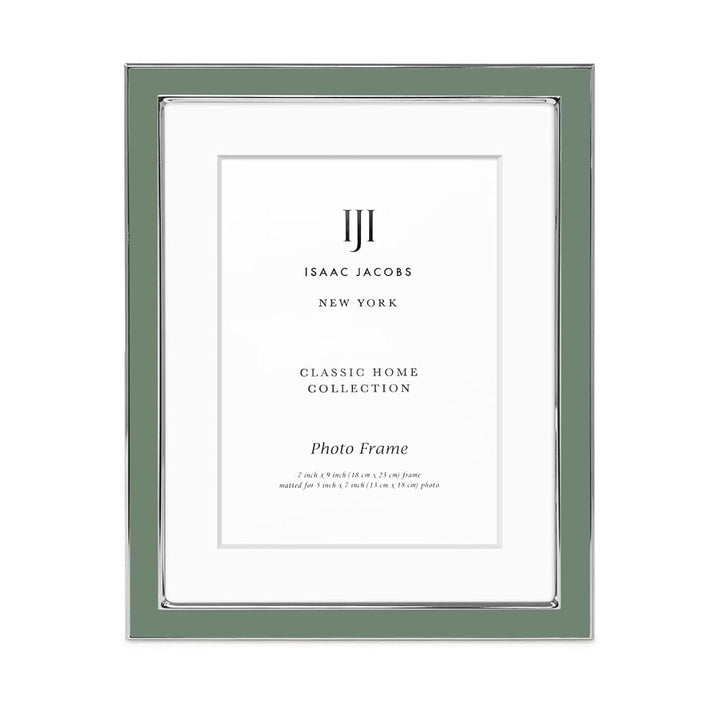 Isaac Jacobs Enamel Picture Frame with Metal Edge with Easel, Tabletop Display, Wall Décor, Photo Gallery