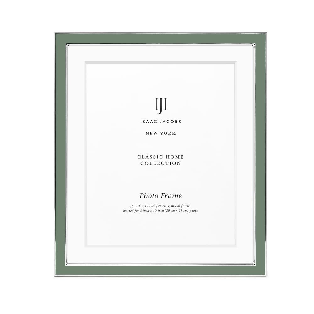 Isaac Jacobs Enamel Picture Frame with Metal Edge with Easel, Tabletop Display, Wall Décor, Photo Gallery