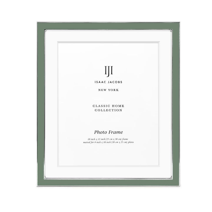 Isaac Jacobs Enamel Picture Frame with Metal Edge with Easel, Tabletop Display, Wall Décor, Photo Gallery