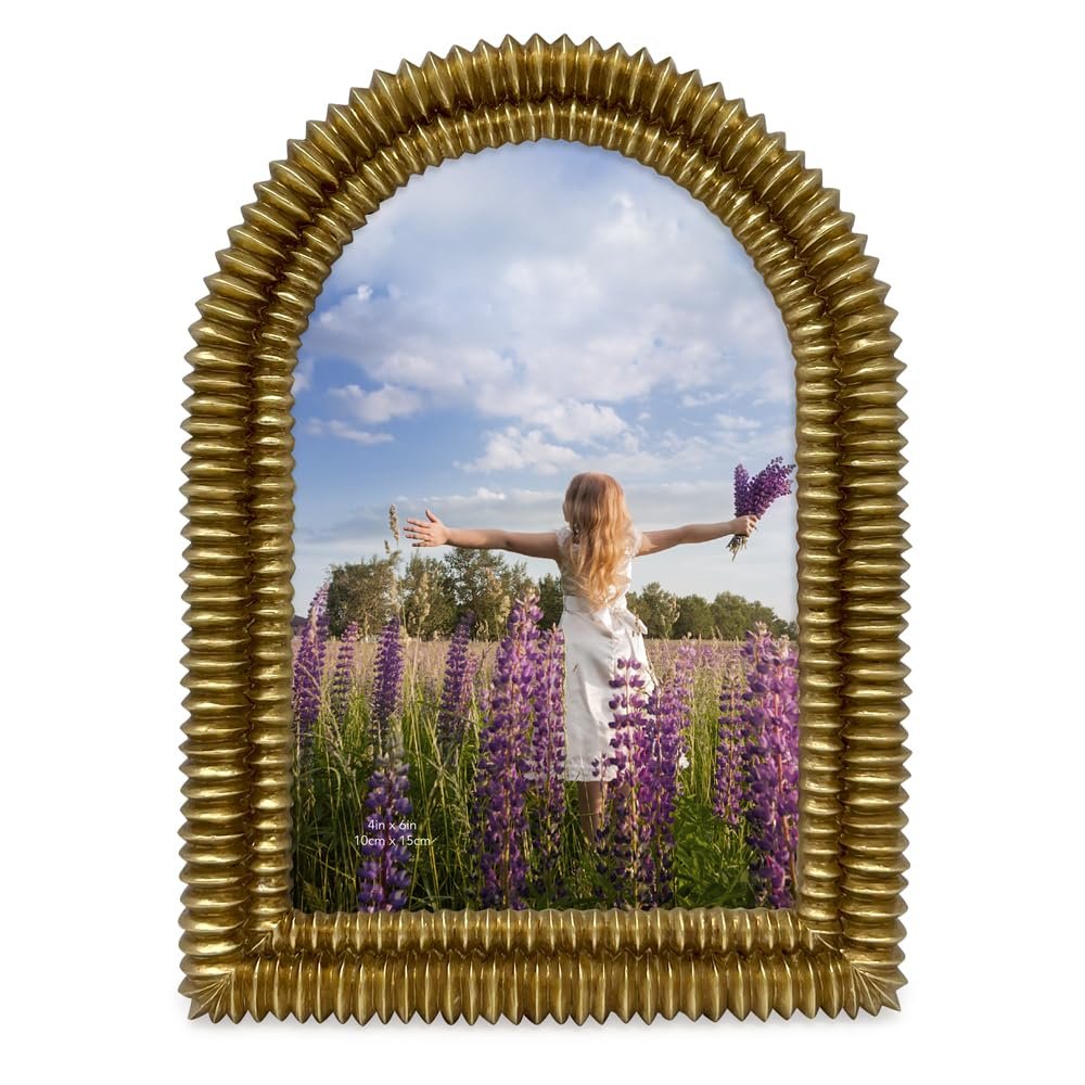 Isaac Jacobs 2x3 Matte Blush Double Bead Arch Photo Frame with Black Fabric Easel, Tabletop, Wall-Mountable, Shelf and Desk, Decorative Art Design, Home Décor (2x3, Matte Blush)