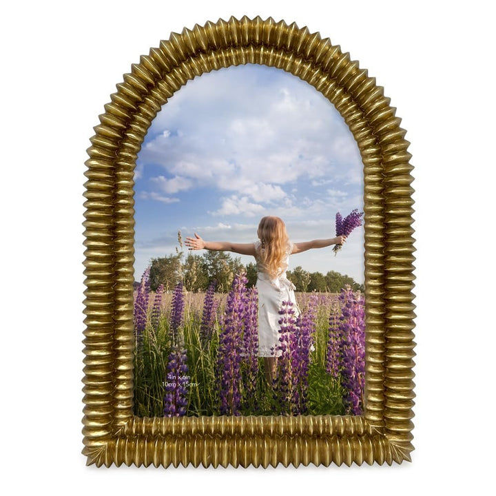 Isaac Jacobs 2x3 Matte Blush Double Bead Arch Photo Frame with Black Fabric Easel, Tabletop, Wall-Mountable, Shelf and Desk, Decorative Art Design, Home Décor (2x3, Matte Blush)