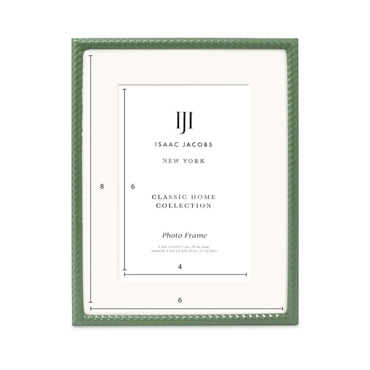 Isaac Jacobs Metal Rope Border Picture Frame, Horizontal &amp; Vertical for Tabletop and Wall Display, Home Decor, Metal Frame