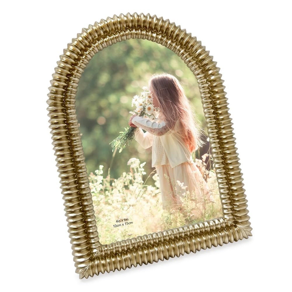 Isaac Jacobs 2x3 Matte Blush Double Bead Arch Photo Frame with Black Fabric Easel, Tabletop, Wall-Mountable, Shelf and Desk, Decorative Art Design, Home Décor (2x3, Matte Blush)