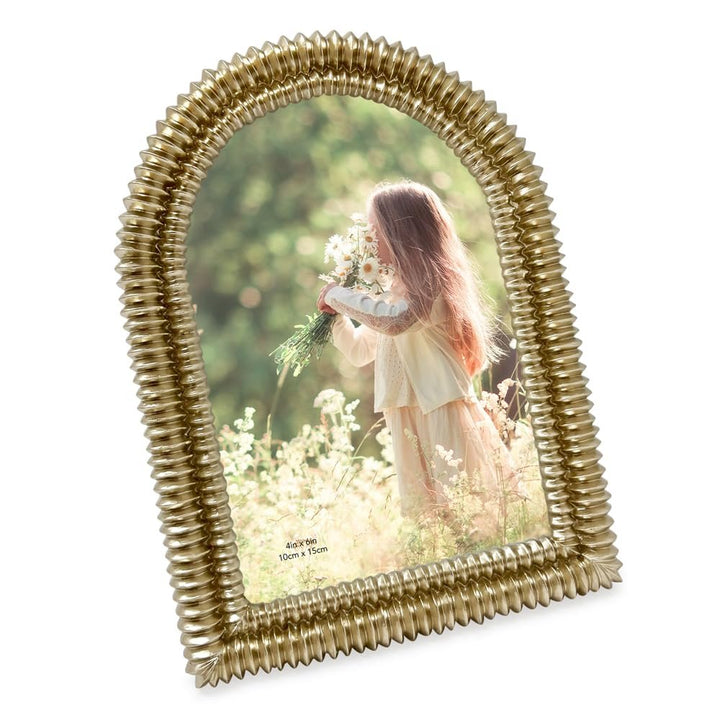 Isaac Jacobs 2x3 Matte Blush Double Bead Arch Photo Frame with Black Fabric Easel, Tabletop, Wall-Mountable, Shelf and Desk, Decorative Art Design, Home Décor (2x3, Matte Blush)