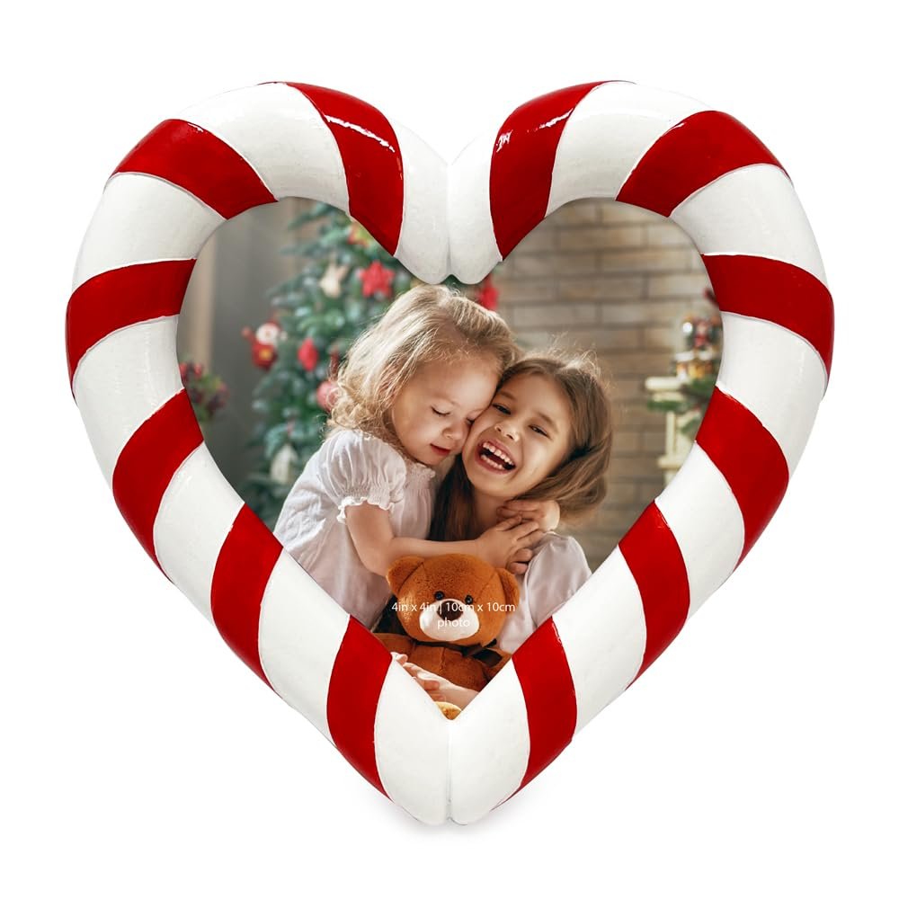 Isaac Jacobs 4x4 Candyheart Picture Frame - Resin, Holiday-Inspired Décor for Tabletop or Wall Display, Holiday Gift, Home Décor_