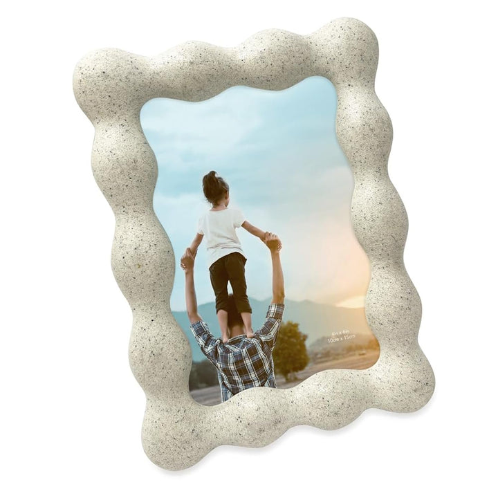 Isaac Jacobs Resin Picture Frame, Elegant Undulating Curve Design for Tabletop &amp; Wall Display Photo Frame, Home Décor, Art, Photo Gallery