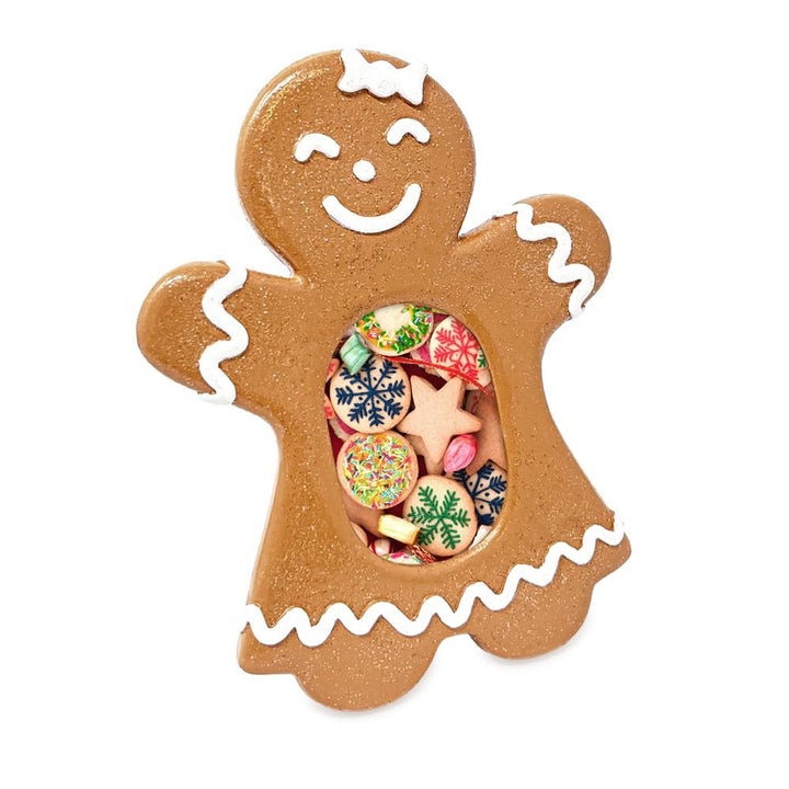 Isaac Jacobs Gingerbread Picture Frame - Fits 2x3 Photo, Vertical Resin Frame for Tabletop or Wall Display, Holiday Home Décor