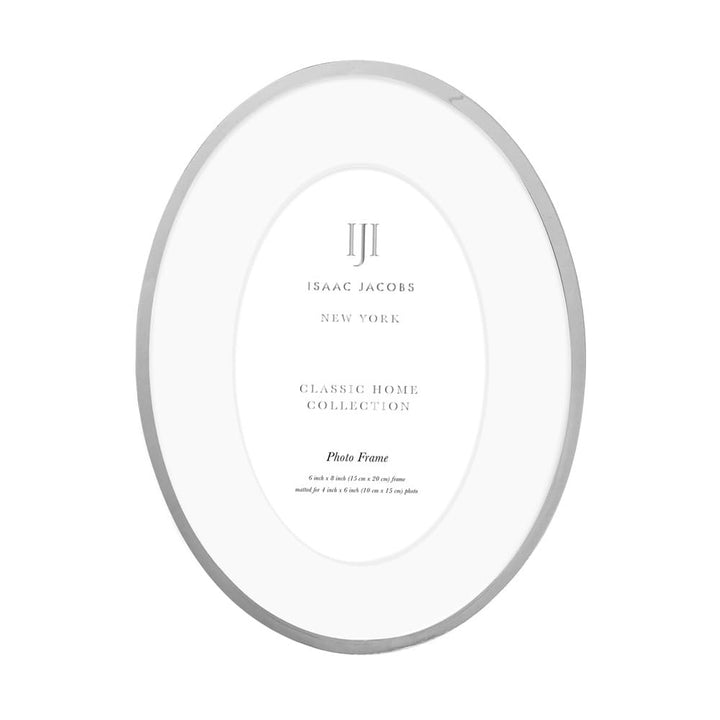 Isaac Jacobs Oval Metal Picture Frame, Classic Photo Frame Made For Tabletop &amp; Hanging Display, Photo Gallery and Wall Art
