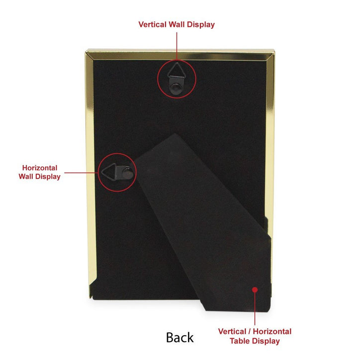 Isaac Jacobs Metal Glitter (Vertical &amp; Horizontal) Picture Frame, with Black Fabric Easel, Wall-Mountable, Made for Tabletop, Counterspace, Shelf and Desk