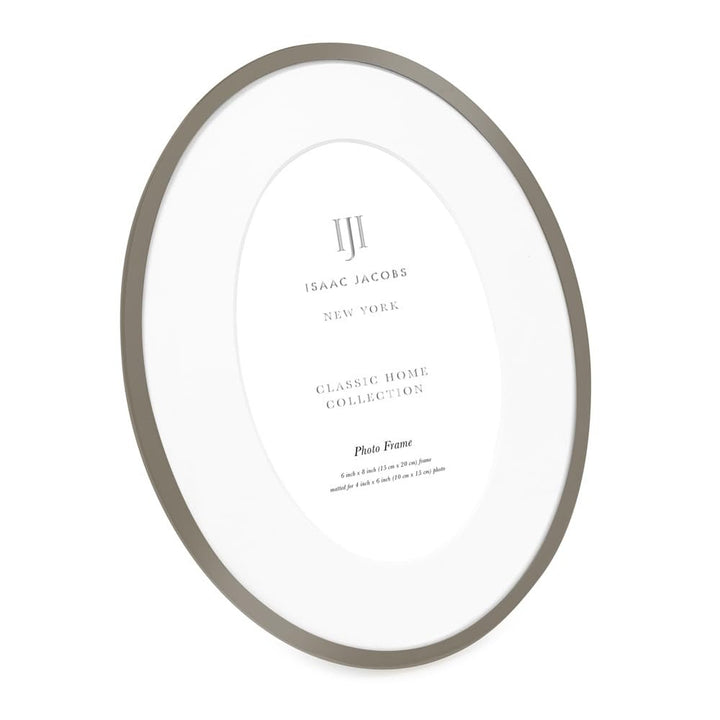 Isaac Jacobs Oval Metal Picture Frame, Classic Photo Frame Made For Tabletop &amp; Hanging Display, Photo Gallery and Wall Art