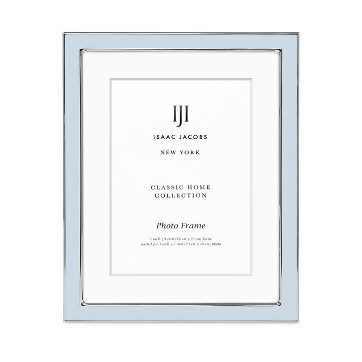 Isaac Jacobs Enamel Picture Frame with Metal Edge with Easel, Tabletop Display, Wall Décor, Photo Gallery