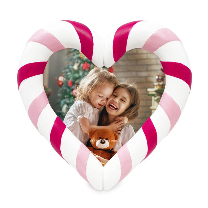 Isaac Jacobs 4x4 Candyheart Picture Frame - Resin, Holiday-Inspired Décor for Tabletop or Wall Display, Holiday Gift, Home Décor_