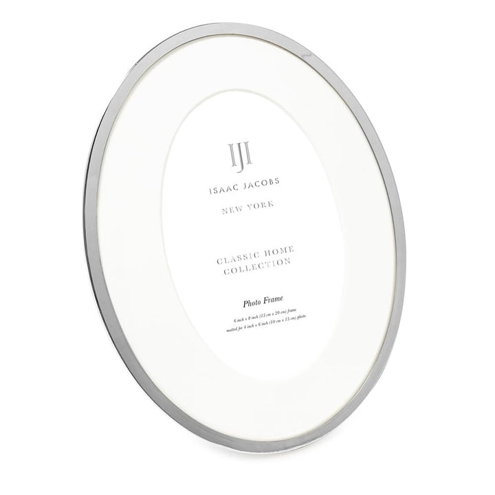 Isaac Jacobs Oval Metal Picture Frame, Classic Photo Frame Made For Tabletop &amp; Hanging Display, Photo Gallery and Wall Art
