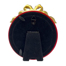 Isaac Jacobs 4x4 Round Picture Frame with Ribbon Bow, Elegant Tabletop or Wall Display, Holiday Gift, Home Décor