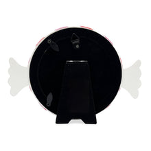 Isaac Jacobs 4x4 Peppermint Round Picture Frame - Resin, Holiday-Inspired Décor for Tabletop or Wall Display, Holiday Gift, Home Décor