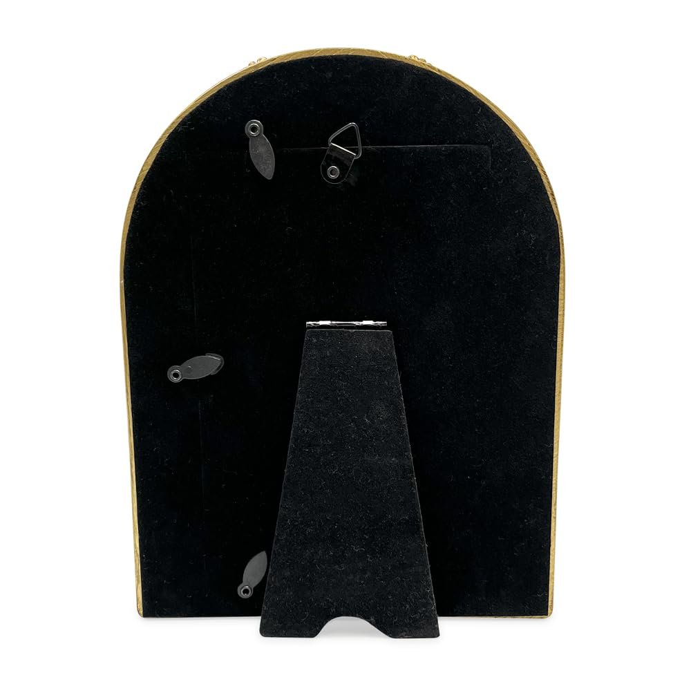 Isaac Jacobs 4x6 Peacock Arch Frame with Easel for Tabletop Display, Decorative Art Design, Home Décor