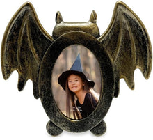 Isaac Jacobs 4x4 Bat-Shaped Picture Frame With Ears And Wings Detail, Photo Tabletop & Wall Display Hanging Display & Home Décor_#color_matt_black_with_gold_2x3