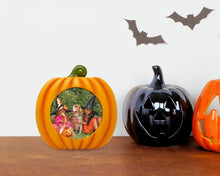Isaac Jacobs 4x4 Pumpkin-Shaped Picture Frame For Halloween Or Fall Décor, Photo Tabletop & Wall Display Hanging Display_#color_Orange_4x4