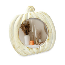 Isaac Jacobs 4x4 Pumpkin-Shaped Picture Frame For Halloween Or Fall Décor, Photo Tabletop & Wall Display Hanging Display_#color_white_with_Gold_4x4