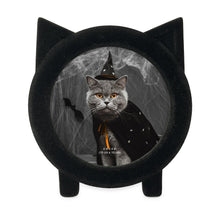 Isaac Jacobs 4x4 Round Resin Sentiment Cat Picture Frame with Ears, Photo Tabletop & Wall Display Hanging Display & Home Décor_#color_Black_Flocking_4x4