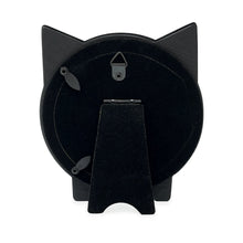 Isaac Jacobs 4x4 Round Resin Sentiment Cat Picture Frame with Ears, Photo Tabletop & Wall Display Hanging Display & Home Décor_#color_Black_Flocking_4x4