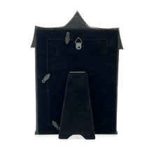 Isaac Jacobs 4x6 Haunted-House Shaped Picture Frame, Photo Tabletop & Wall Display Hanging Display & Home Décor_#color_black_with_silver_4x6