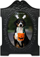 Isaac Jacobs 4x6 Tombstone-Shaped Halloween Picture Frame, Photo Tabletop & Wall Display Hanging Display & Home Décor_#color_Matt Black_4x6