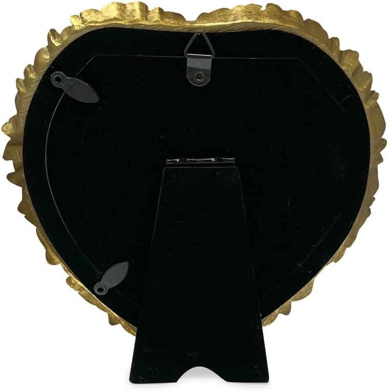 Isaac Jacobs 5x5 Heart Shaped Rose Border Resin Frame, Photo Tabletop &amp; Wall Display Hanging Display &amp; Home Décor_