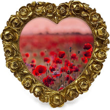 Isaac Jacobs 5x5 Heart Shaped Rose Border Resin Frame, Photo Tabletop & Wall Display Hanging Display & Home Décor_#color_gold_5x5