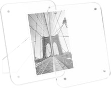Isaac Jacobs Clear Plain Rounded Corner Acrylic Picture Frame, Magnetic Photo Frame, Made for Tabletop Display with Two-Way Easel_#color_4x6