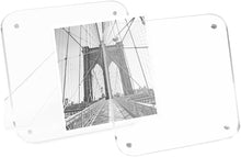 Isaac Jacobs Clear Plain Rounded Corner Acrylic Picture Frame, Magnetic Photo Frame, Made for Tabletop Display with Two-Way Easel_#color_clear_4x4