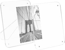 Isaac Jacobs Clear Plain Rounded Corner Acrylic Picture Frame, Magnetic Photo Frame, Made for Tabletop Display with Two-Way Easel_#color_clear_5x7