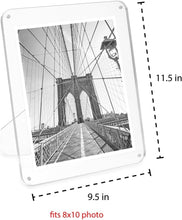 Isaac Jacobs Clear Plain Rounded Corner Acrylic Picture Frame, Magnetic Photo Frame, Made for Tabletop Display with Two-Way Easel_#color_clear_8x10_main