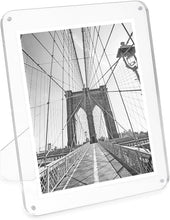 Isaac Jacobs Clear Plain Rounded Corner Acrylic Picture Frame, Magnetic Photo Frame, Made for Tabletop Display with Two-Way Easel_#color_clear_8x10