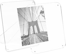Isaac Jacobs Clear Plain Rounded Corner Acrylic Picture Frame, Magnetic Photo Frame, Made for Tabletop Display with Two-Way Easel_#color_clear_8x10_main